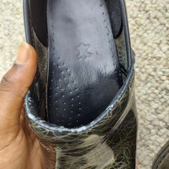 DANSKO professional Clogs 38 US 7 Patent Leather nurses shoes black green - Picture 10 of 12